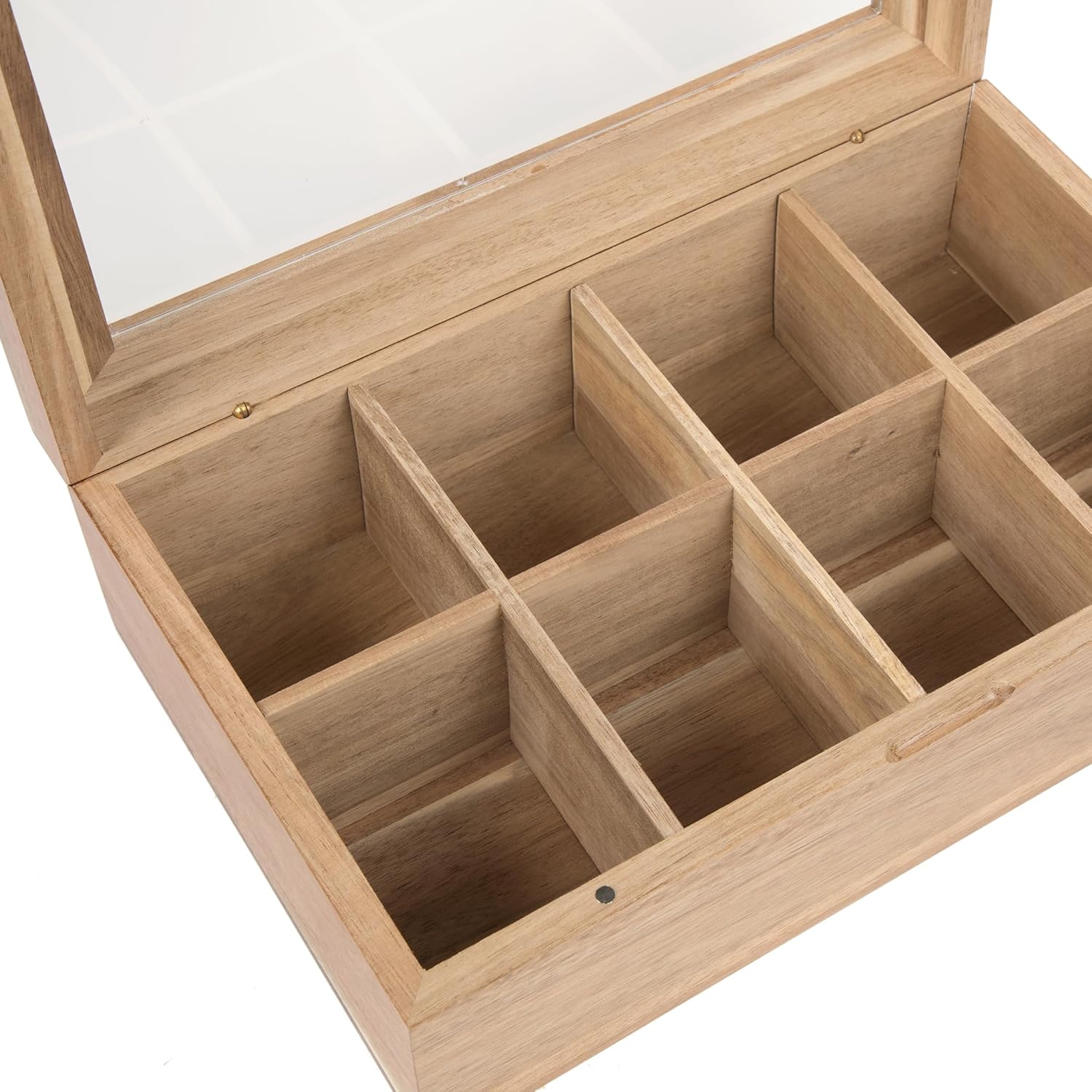 Acacia Wood Tea Bag Storage Box with Clear Acrylic Magnetic Lid C94892