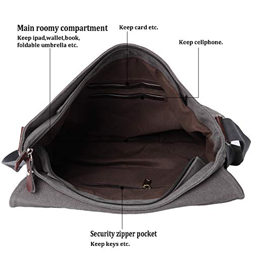 Canvas Messenger Bag 13.5" Laptop Bags (Coffee) E20891