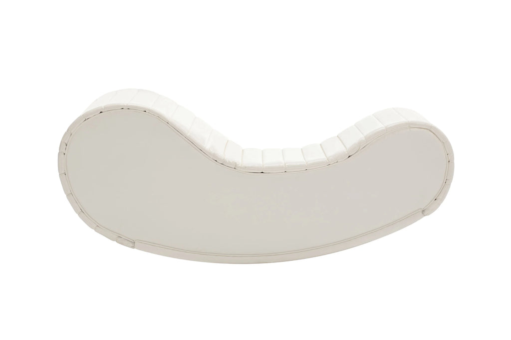 White & Black Faux Leather Curved Sofa E62355