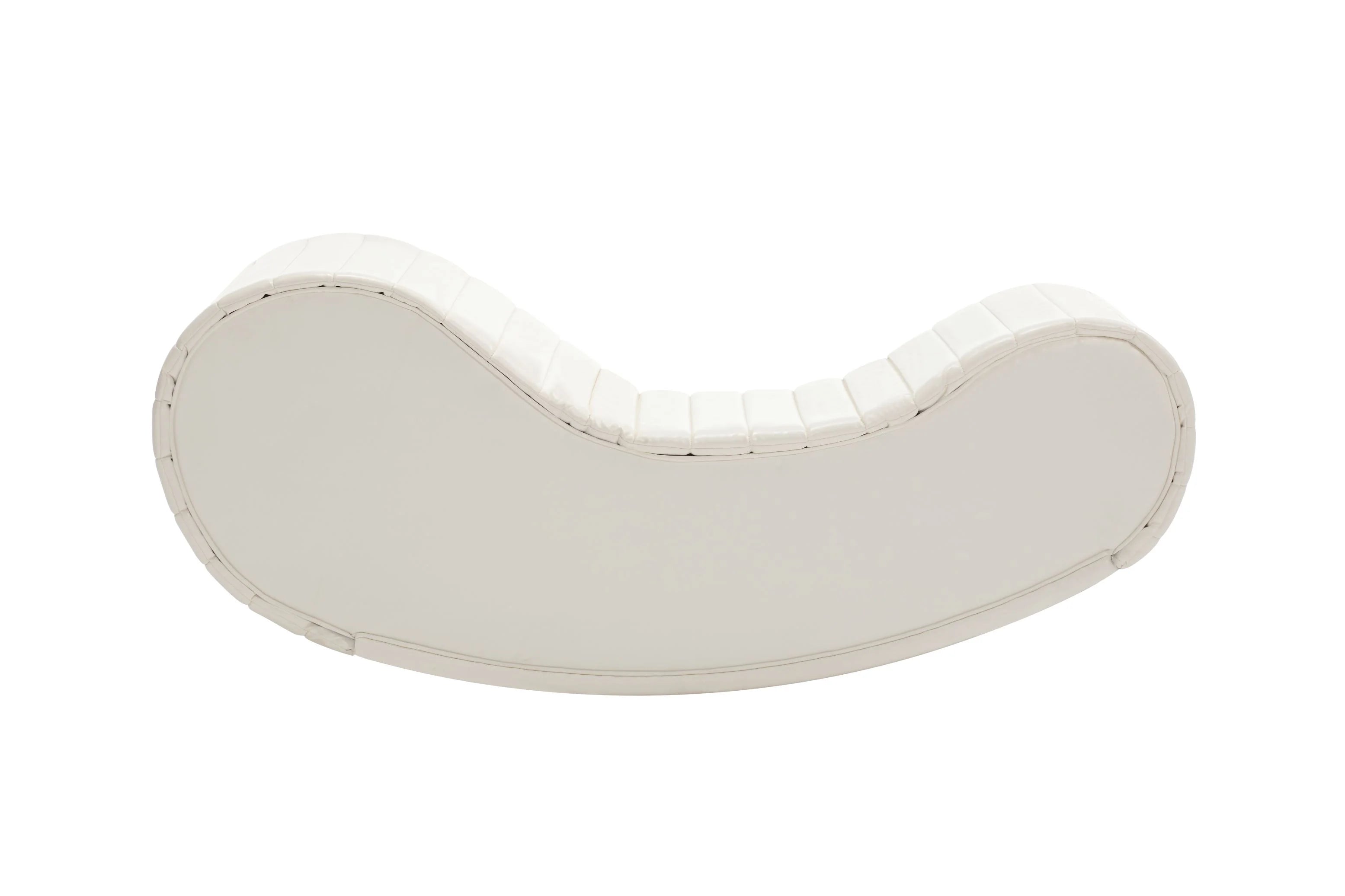 White & Black Faux Leather Curved Sofa E62355