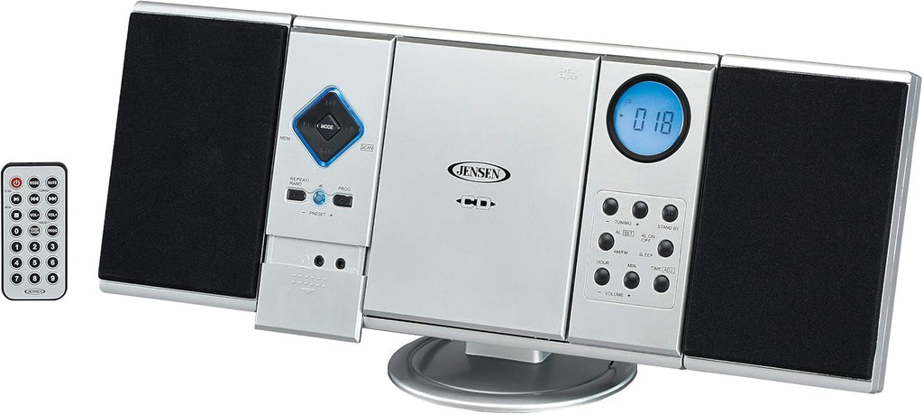 Silver Wall Mountable CD Music System with Speakers Pack of 2 K340