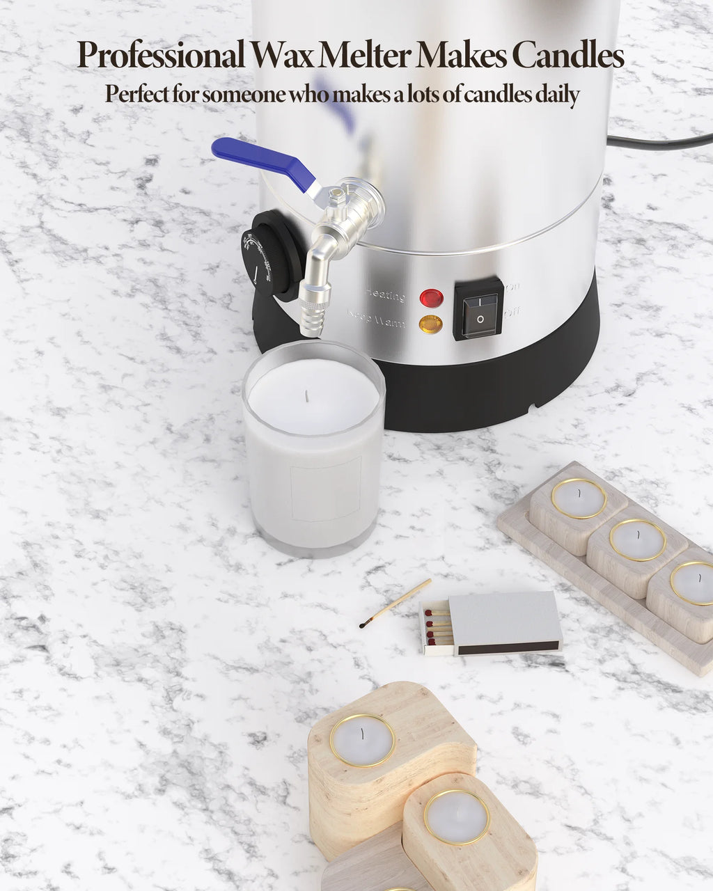 5 Qts Electric Wax Melter with Temp Control and Pour Spout K7731