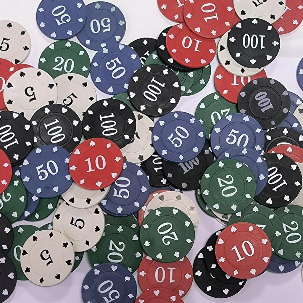 Plastic Poker Chips Set with Holder R55078