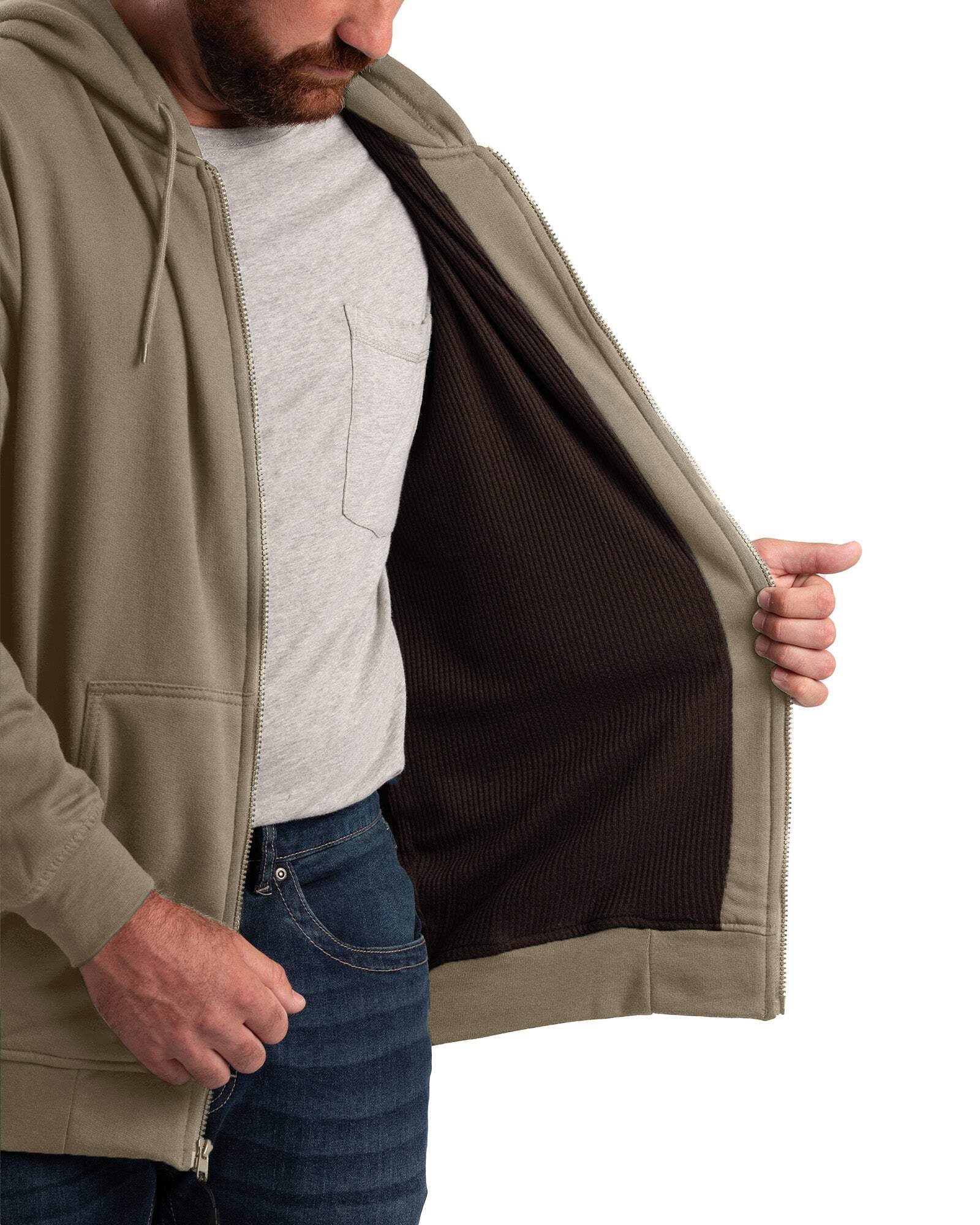 Thermal-Lined Full-Zip Hooded Sweatshirt P5268