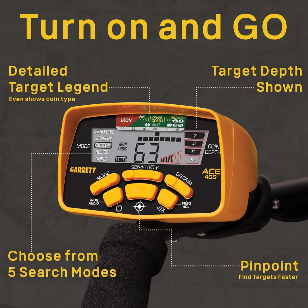 Metal Detector with Waterproof Coil and Carry Bag U655532
