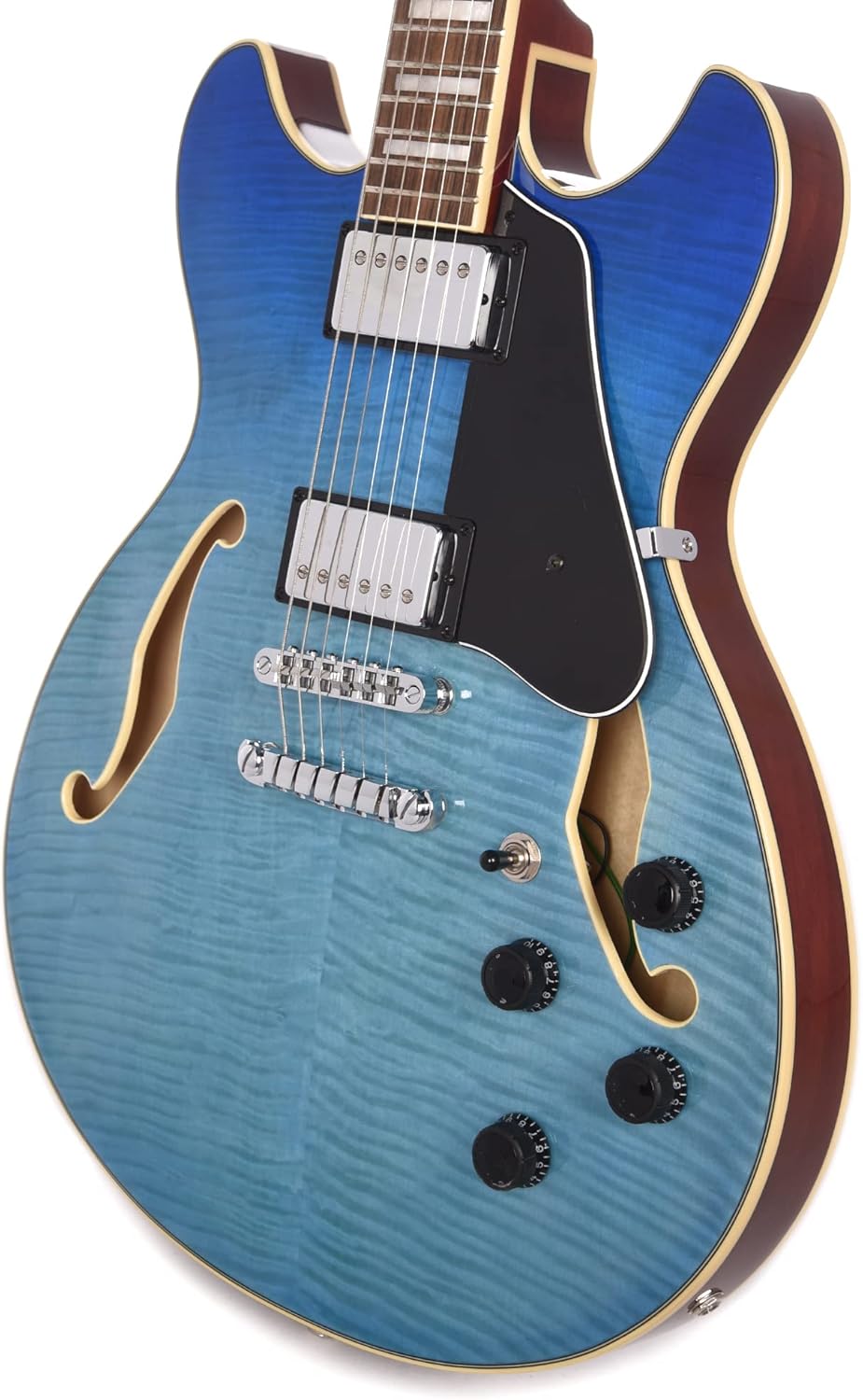 Azure Blue Gradation Semi-Hollow Body Electric Guitar C6696
