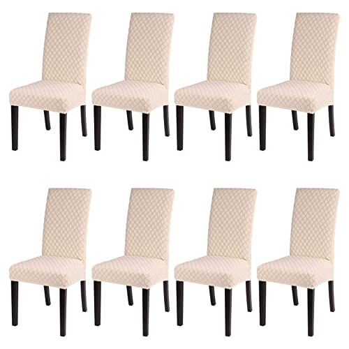 Wine Red Set of 6 Stretch Jacquard Parsons Chair Slipcovers K2973