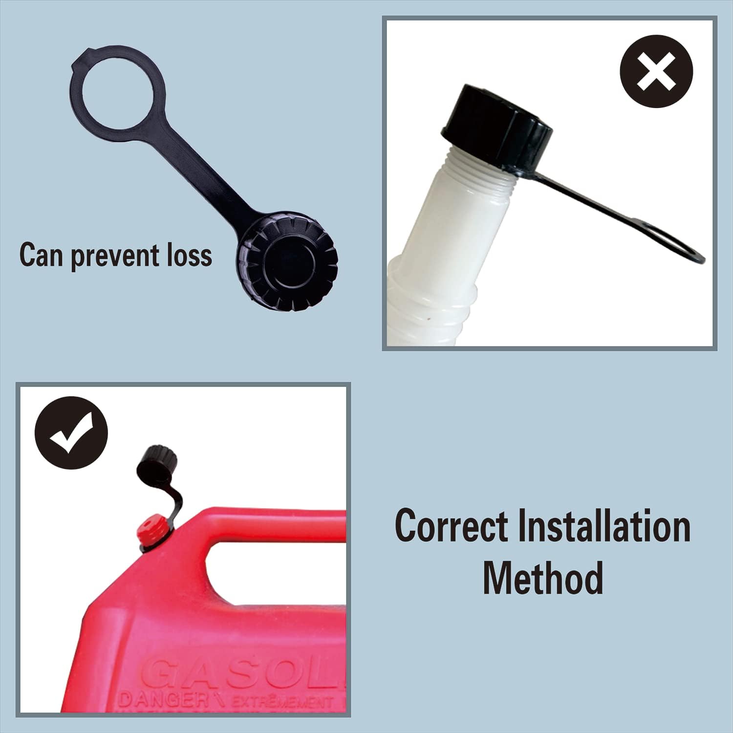 Replacement Gas Can Spout with Vent Cap for 1 2 5 Gallon White W3857