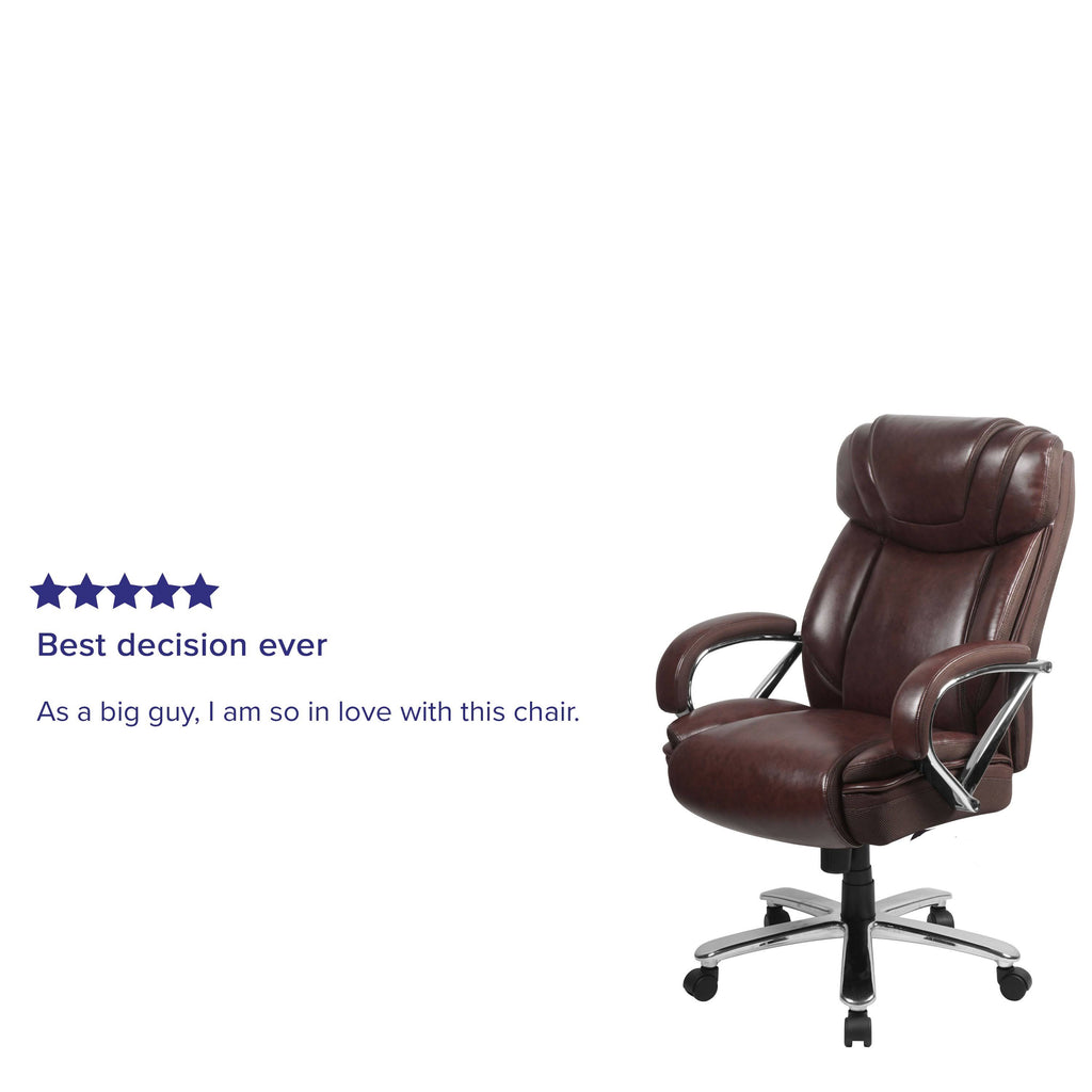Brown Leather Executive Swivel Office Chair C475