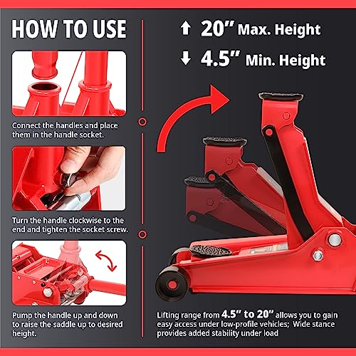 3 Ton Low Profile Hydraulic Trolley Floor Jack C20826