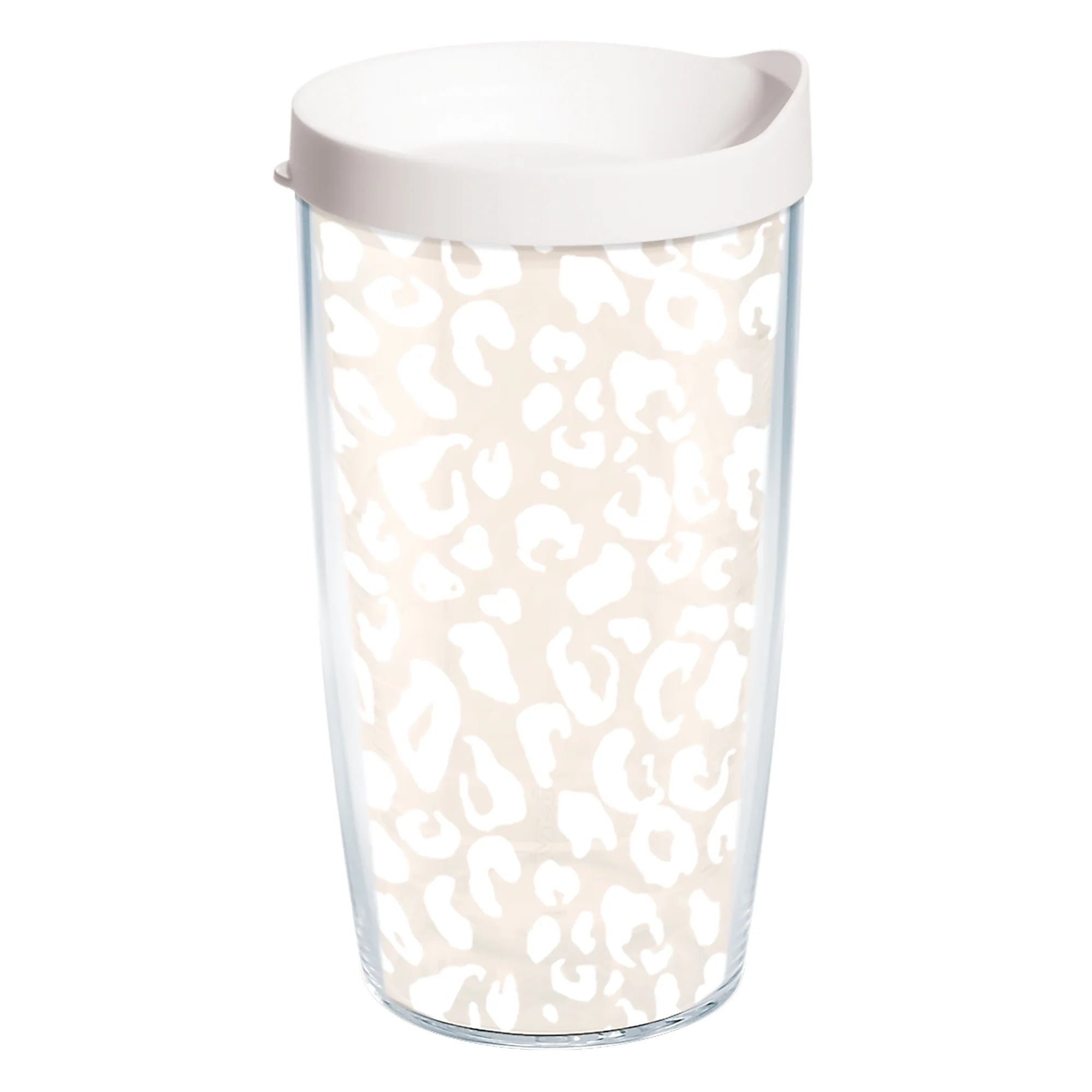 Leopard Frost Animal Print Double Walled Insulated Tumbler Travel Cup, 16oz I863