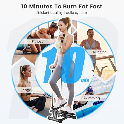 Mini Stepper with Resistance Band, Hydraulic Fitness Stepper Z5888