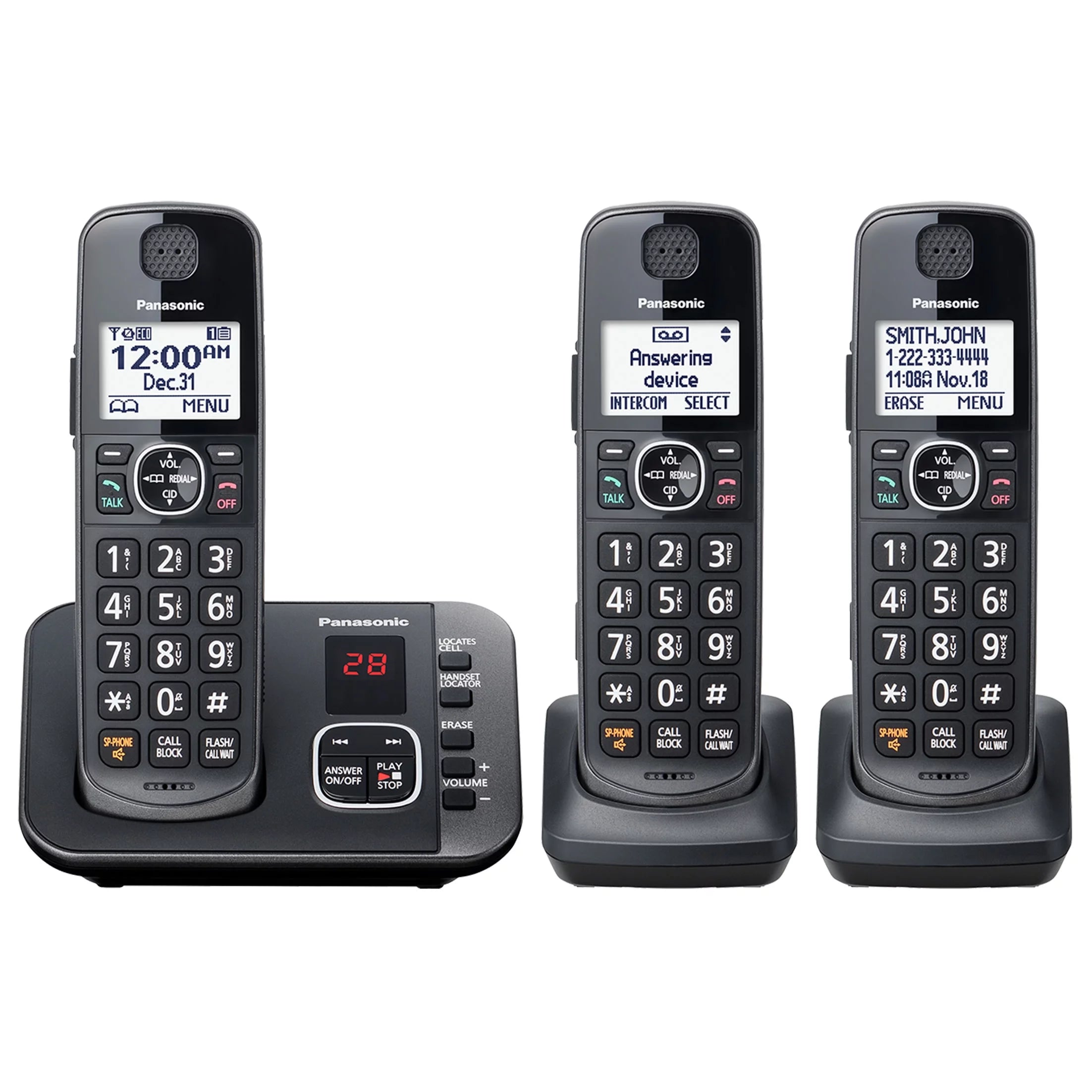 3-Handset Expandable Cordless Phone System with Answering System P274