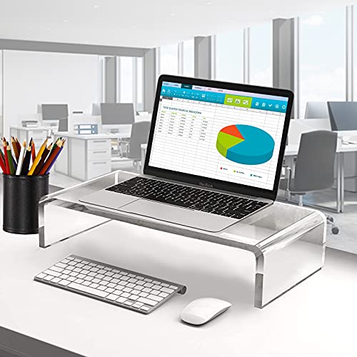 White Clear Acrylic Monitor Stand I180531