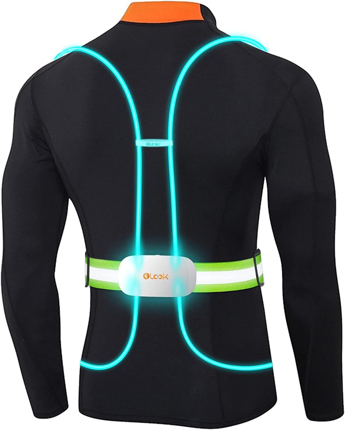 High Visibility LED Light Up Vest, 360° Reflective Safety Gear, Rechargeable Waterproof, L-Green K44241