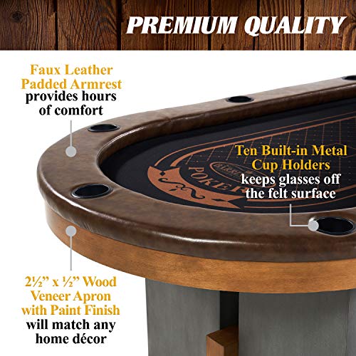 Folding Poker Table with Felt Playing Surface J270