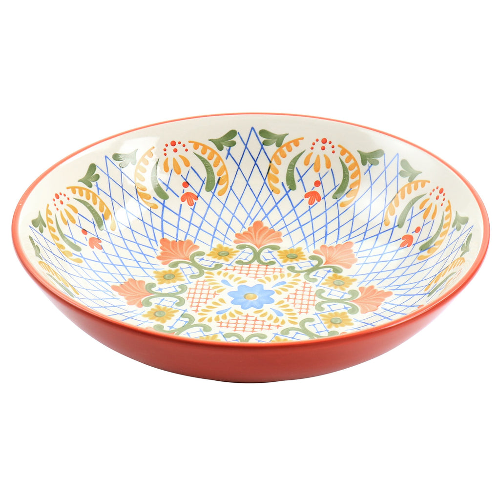 10.5In Stoneware Pasta Bowl in Red V425