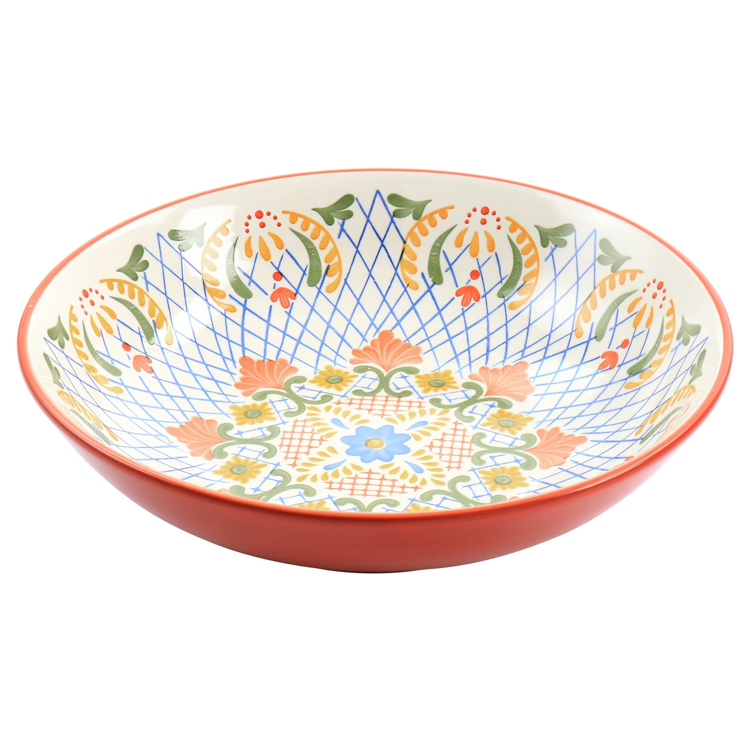 10.5In Stoneware Pasta Bowl in Red V425
