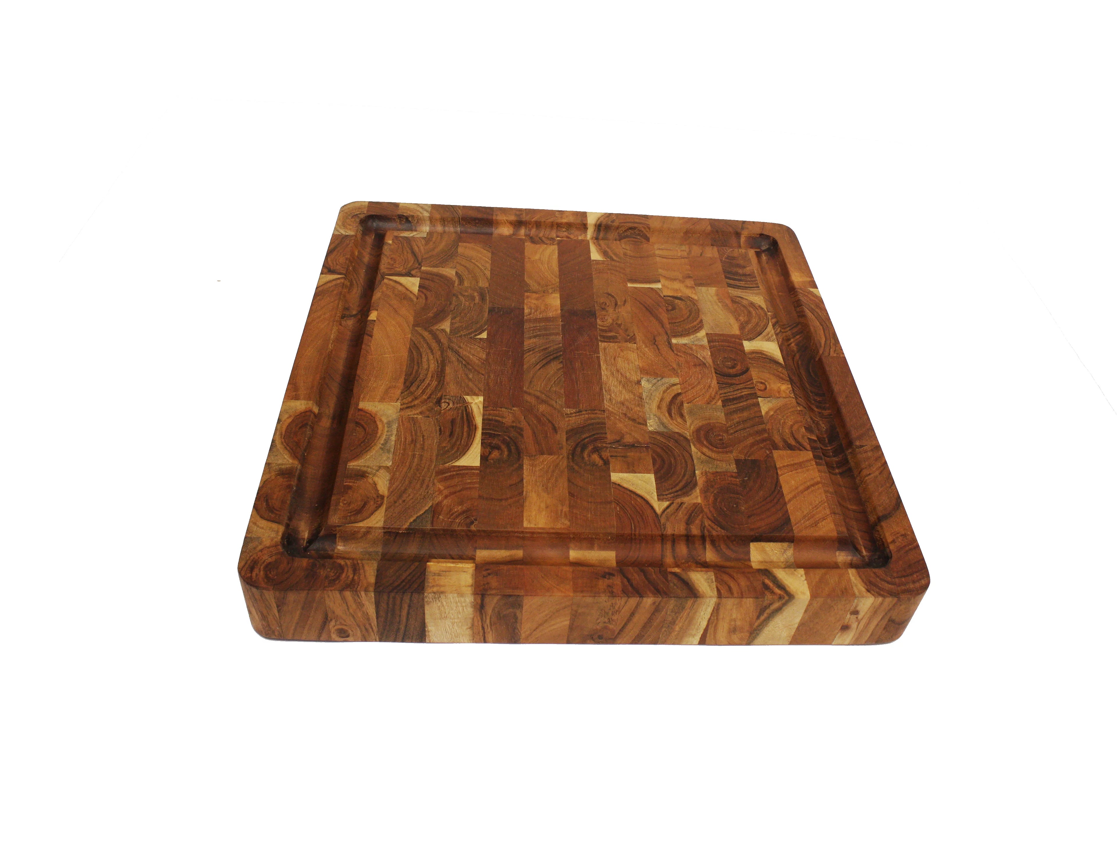 Natural Brown Acacia Wood Cutting Board 16" x 16" x 2" J311