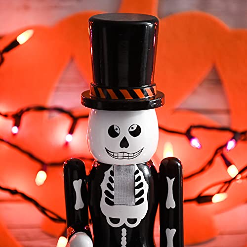Black and White Wooden Skeleton Nutcracker Figure 15" T58372