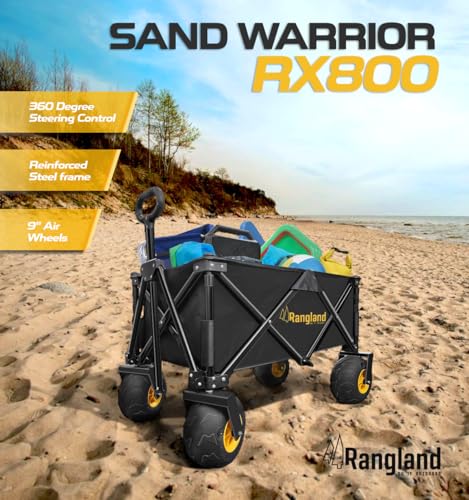 Large Balloon Air Tires Folding Utility Cart with Rustproof Heavy-Duty Steel Frame Z2637