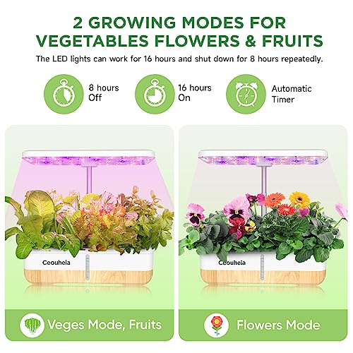 12Pods Indoor Hydroponic Growing System with LED Grow Light Q2589