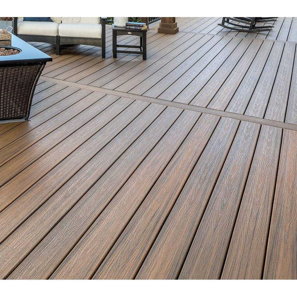 1 in. x 6 in. x 12 ft. Toasted Sand Grooved Edge Brown Composite Deck Board B3806
