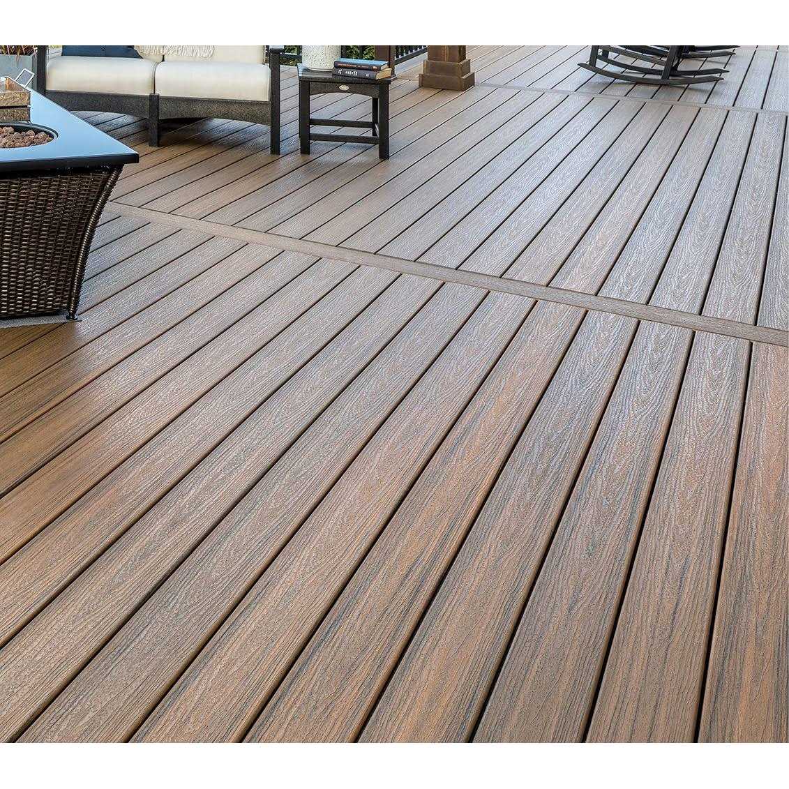 1 in. x 6 in. x 12 ft. Toasted Sand Grooved Edge Brown Composite Deck Board B3806