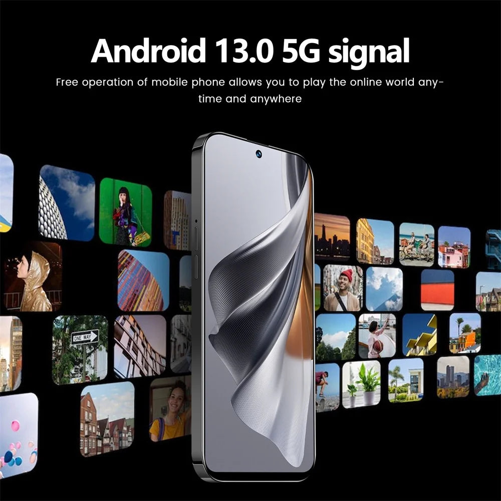 Purple 7.3 Inch Android 13 Smart Phone 16Gb Dual Sim Standby 7800Mah 5G Network Mobile Phone Q507039