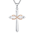925 Sterling Silver Polished Cross Pendant Necklace K37938