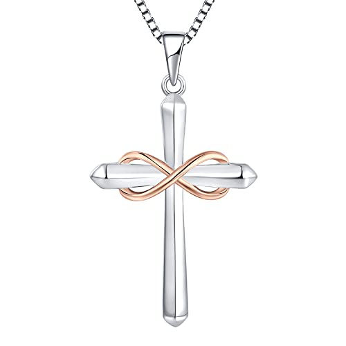 925 Sterling Silver Polished Cross Pendant Necklace K37938