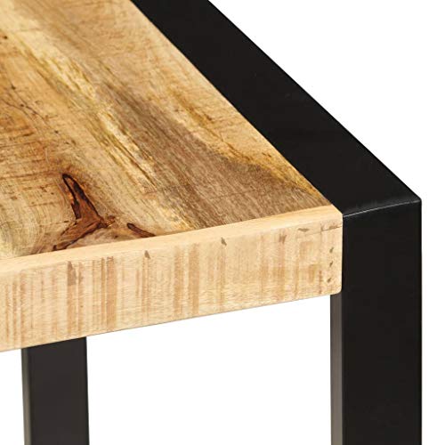 Solid Mango Wood Dining Table with Powder Coated Steel Legs H863659