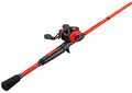 Fluorescent Red Baitcast Reel and Fishing Rod Combo B386348