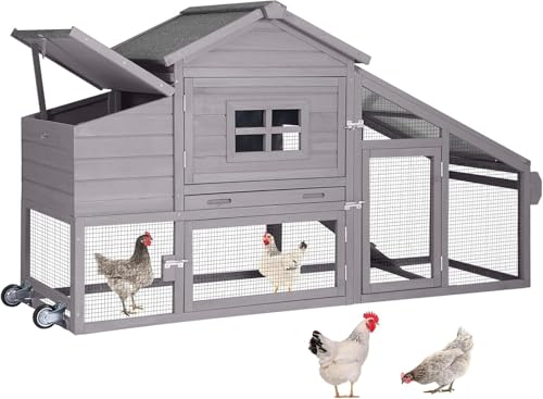 Large Mobile Chicken Coop with Wheels M50400