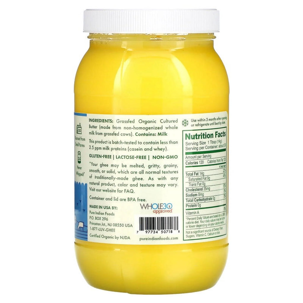 Organic Grass-Fed Cultured Ghee, 15 oz Pack of 2 K608207