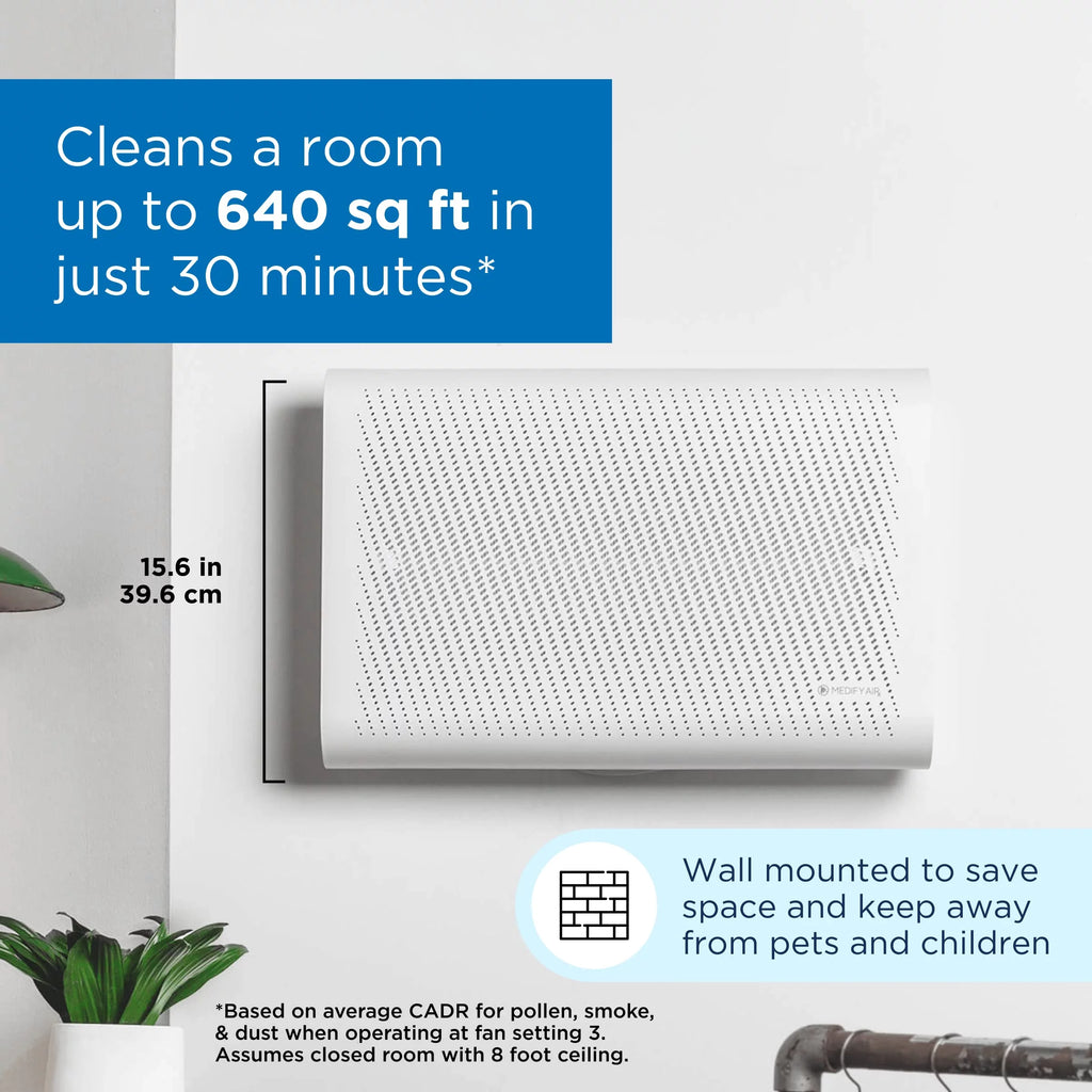 White Wall-Mounted Air Purifier with HEPA Filters B2381