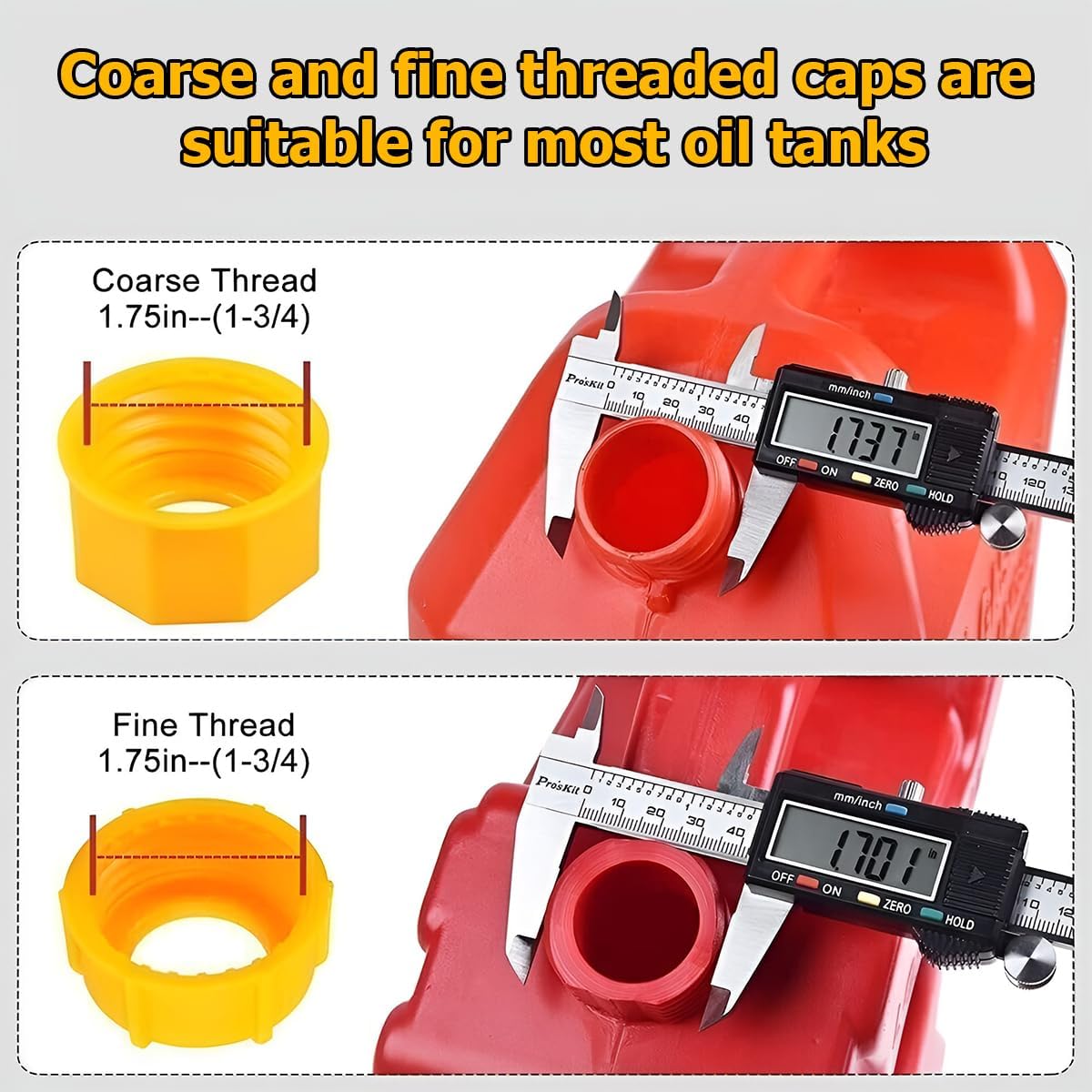 Gas Can Spout Replacement Kits, Flexible Gas Can Nozzle with Screw Collar Caps, Spout Sealing Cap, Rubber Gasket, Replacement Vent Caps B5810