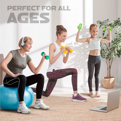 Neoprene Coated Dumbbell Hand Weight Sets with Rack B76428