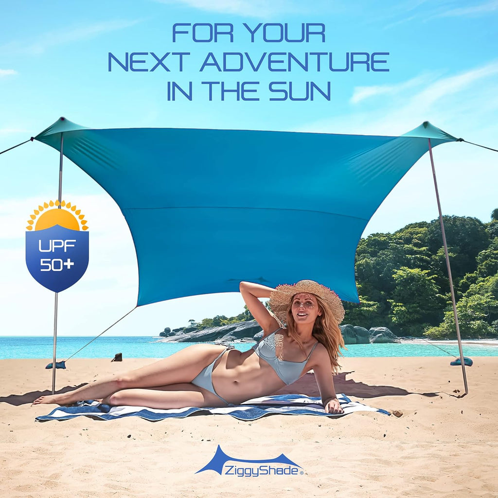 Lightweight UPF50+ Lycra Sun Shade Tent with Sandbag Anchors G4384