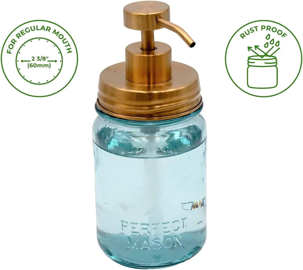 Matte Soap Pump Dispenser Lid Kit For Regular Mouth Jars H796317
