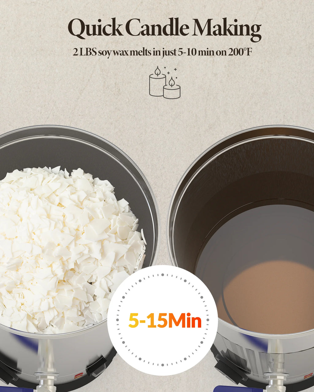 5 Qts Electric Wax Melter with Temp Control and Pour Spout K7731