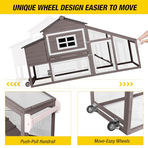 Large Mobile Chicken Coop with Wheels M50400