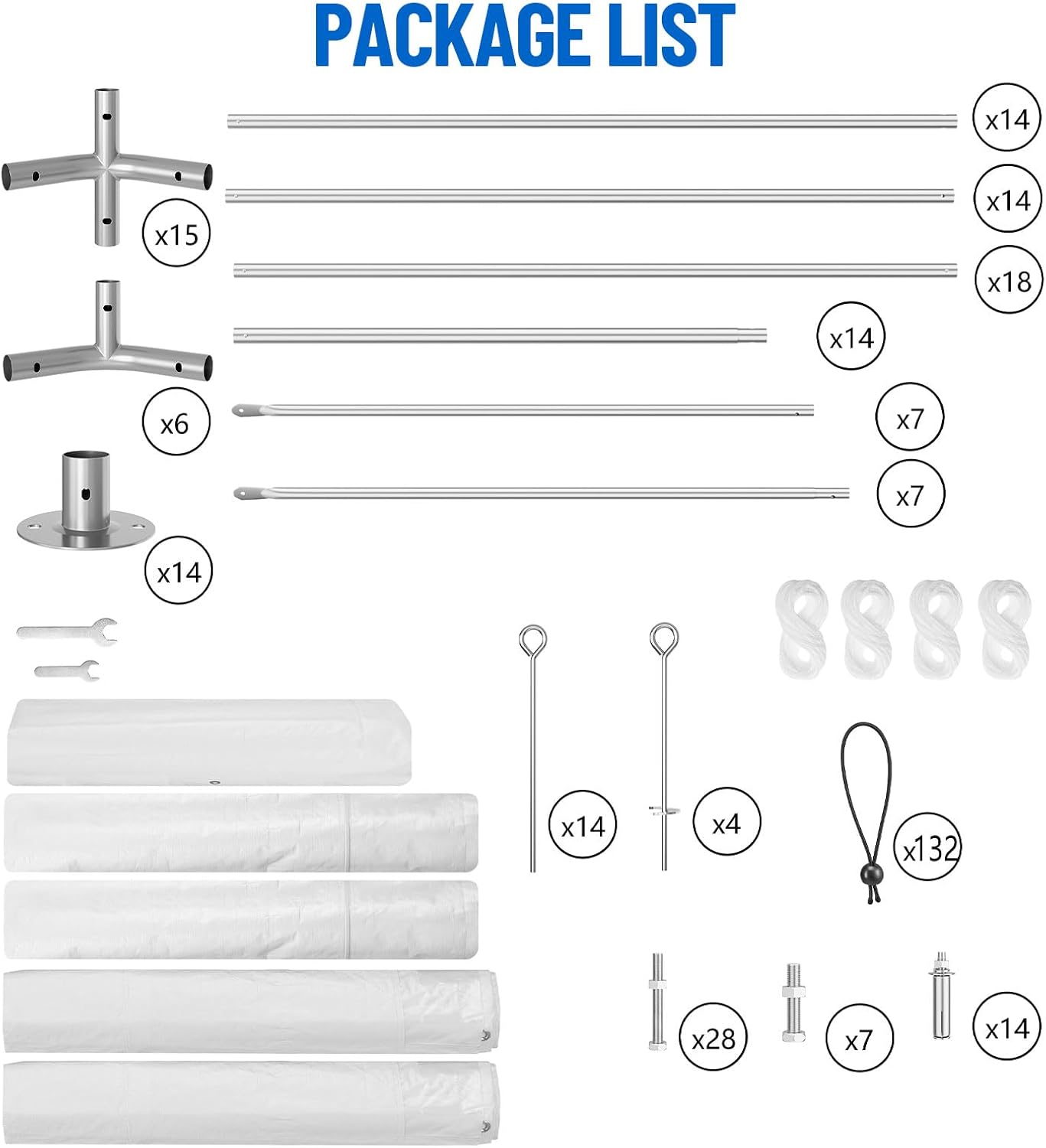 White 20'x40' Heavy Duty Party Tent with Removable Sidewall Windows E21706