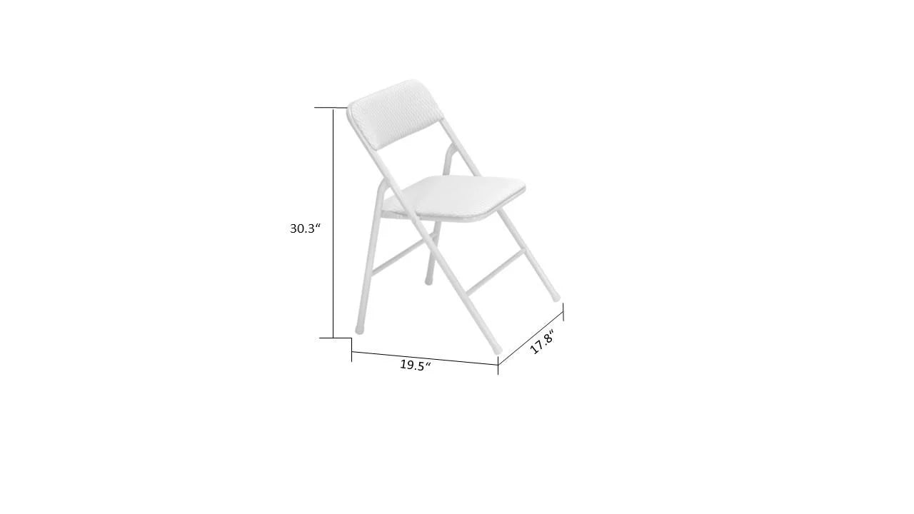 5-Piece Folding Dining Set with Card Table and 4 Fabric Padded Chairs Tan L693