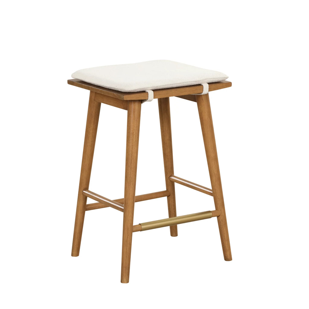 Solid Wood Barstool with Upholstered Cushion W9148
