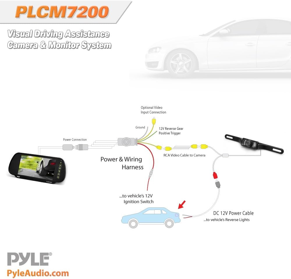 7 LCD Display Backup Car Camera with Rear View Mirror Monitor M5663