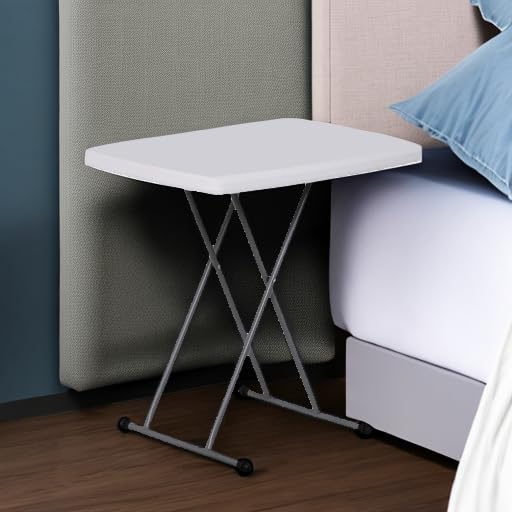 White 4 Foot Plastic Folding Table with Carrying Handle G79264