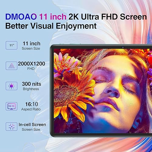Blue 11 inch Android 13 Tablet 16GB+256GB with 1TB Expand I28522