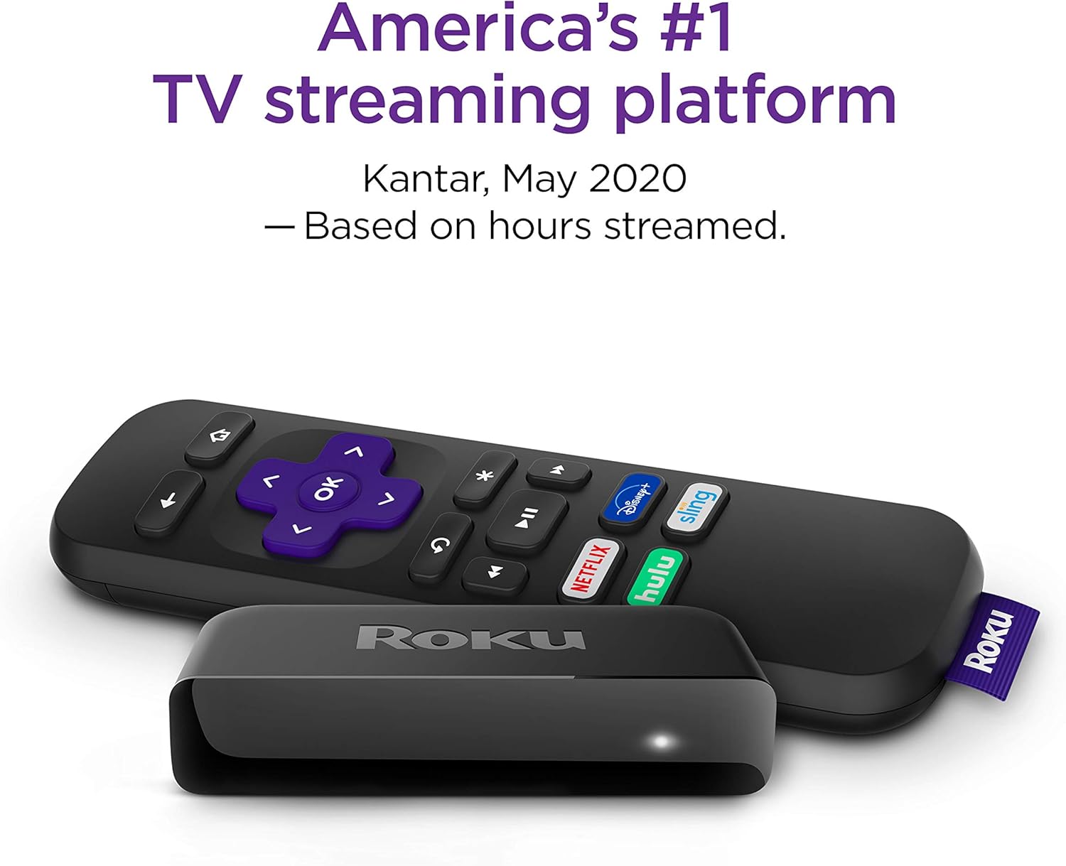 Black HD/4K/HDR Streaming Media Player with Remote and HDMI Cable R880