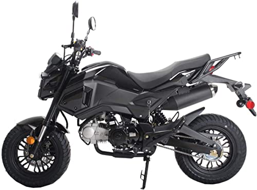 125cc Motorcycle Street Scooter Gas Bike with Big Headlights (Black) V763378